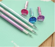 CUTE GEL PENS 0.5MM CREATIVE DIAMOND PENS KAWAII COLORED PLASTIC NEUTRAL PENS