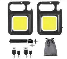KEYCHAIN WORK LIGHT, 2000 LUMEN LED COB RECHARGEABLE KEYCHAIN LIGHT, 800 MAH LONG LASTING MINI RECHARGEABLE