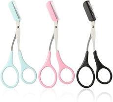 Eyebrow Trimmer Scissors with Comb Eyebrow Shaping Cut Scissors Non Slip Finger Grips Hair Removal Beauty Accessories for Men Women