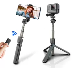 WIRELESS BLUETOOTH SELFIE STICK TRIPOD WITH REMOTE PALO SELFIE EXTENDABLE FOLDABLE MONOPOD