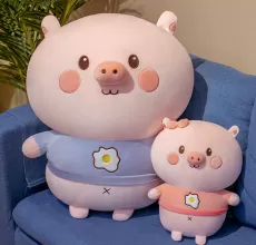 35–65CM SQUISHY PIGGY PLUSH DOLL-POACHED EGG PIG STUFFED PILLOW