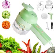 4 in 1 Handheld Electric Vegetable Cutter Set, Cordless Electric Garlic Chopper, Portable Food Slicer and Chopper for Garlic Pepper Chili Onion