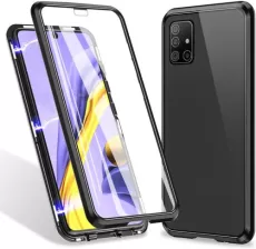 ZHIKE SAMSUNG GALAXY 4G A51 CASE, MAGNETIC METAL FRAME FRONT AND BACK TEMPERED G