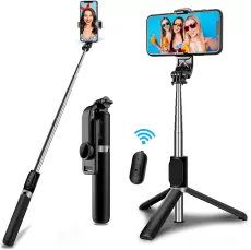 SELFIE STICK TRIPOD WITH WIRELESS REMOTE, MINI EXTENDABLE 4 IN 1 SELFIE STICK  360Â° ROTATION