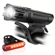 Bike Light Set | SEE & BE SEEN | Super-Bright! | 2x Bigger & Rechargeable Batteries | Water & Dirt Proof | Easy-To-Use