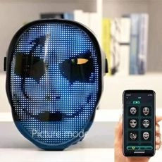 LED Face Mask with Bluetooth Programmable for Halloween, Costume Cosplay Party by DIY Light up