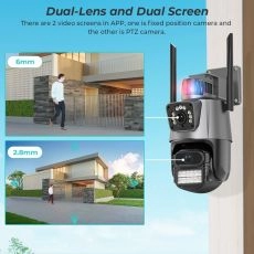 8MP 4K Wifi Camera Dual Lens Security Protection Waterproof Security CCTV