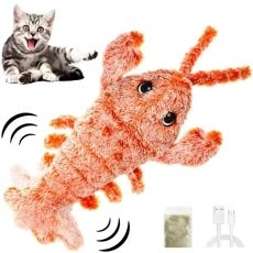 Interactive Electric Jumping Shrimp Cat Toy - Dancing Lobster Plush for Pet Dogs and Cats