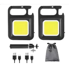KEYCHAIN WORK LIGHT, 2000 LUMEN LED COB RECHARGEABLE KEYCHAIN LIGHT, 800 MAH LONG LASTING MINI RECHARGEABLE