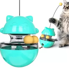 CAT TREAT PUZZLE, CAT TREAT DISPENSER TOY CAT TREAT TOY, TUMBLER INTERACTIVE BALL CAT PUZZLE FEEDER, CAT FOOD PUZZLE CAT FOOD BALL CAT SNACKS TEMPTATIONS
