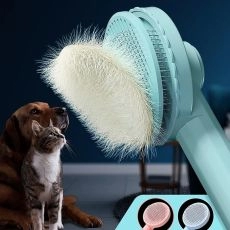 Cat Brush for Shedding, Dog Self Cleaning Slicker Grooming Brushes for Dogs Cats Pet Brush Tool Gently Removes Loose Undercoat Pets Hair Slicker Brush for Pet Massage
