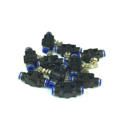 1/4”Tube OD x 1/4”Tube OD Air Flow Control Valve,Speed Controller Union Straight with Push-to-Connect Fitting,SCF 1/4"