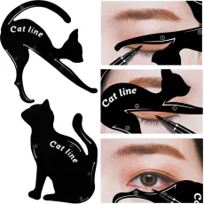 Cat Line Eyeliner Stencils Black Pro Eye Makeup Tool Eye Template Shaper Model Easy To Make Up Cat Line