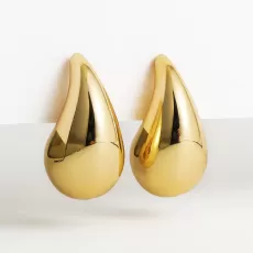 Gold Hoop Earrings for Women, Dupes Earrings Lightweight Waterdrop Hollow Open Hoops, Hypoallergenic Gold Plated Earrings Fashion Jewelry for Women Girls