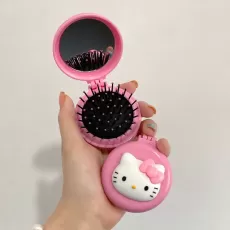 Kitty Lighted Makeup Mirrors Bundle, Supercute Trifold and Compact Mirror with LED Lights, Magnification, Travel Accessories Portable Hand Mirror