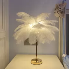 TOUCH CONTROL TABLE FEATHER LAMP FOR WEDDING BEDROOM DECORATION LED DESK LAMP WITH FEATHERS USB POWER/RECHARGEABLE