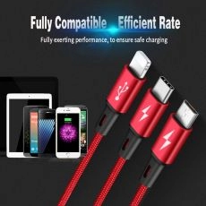 3 IN 1 USB CABLE MICRO USB/8 PIN/TYPC C FAST CHARGINGE
