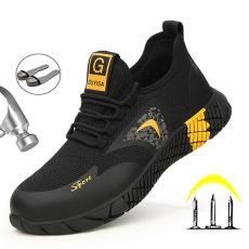 Breathable Men's Safety Shoes Boots With Steel Toe Cap Casual Men's Boots Work Indestructible Shoes