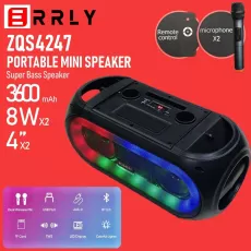 SPEAKER BLUETOOTH KARAOKE DUAL MICROPHONE SING-E ZQS4247 8INCH LAMPU LED RGB + REMETO CONTROL ZQS 4247