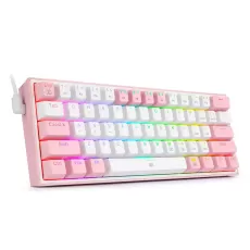 REDRAGON FIZZ K617 RGB USB WIRED MINI MECHANICAL KEYBOARD RED SWITCH 61 KEYS FOR COMPUTER PC LAPTOP DETACHABLE WIRE