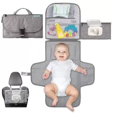 PORTABLE BABY DIAPER CHANGING PAD - FOLDABLE BABY CHANGING PAD WITH POCKETS