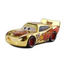 CARS DISNEY PIXAR CARS 2 3 - LIGHTNING MCQUEEN GOLDEN MODEL CAR- 1:55 DIECAST VEHICLE METAL TOY