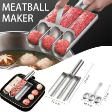 MEATBALL MAKER - STAINLESS STEEL COOKING TOOLS - BEST MEATBALL MAKER - DIY EASY MEATBALL MAKING MOLD SET