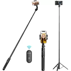 ULANZI SK-03 SELFIE STICK 63" - 3 IN 1 PHONE TRIPOD SELFIE STICK - 160CM EXTENDABLE PHONE STAND WITH REMOTE