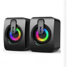 USB COMPUTER SPEAKERS - HIFI STEREO PC SPEAKERS - RGB DESKTOP SPEAKERS WITH BUILT-IN MICROPHONE