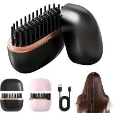 PORTABLE HAIR STRAIGHTENER COMB - MULTIFUNCTIONAL HAIR CARE COMB - WIRELESS CHARGING CORDLESS HAIR STYLING TOOL