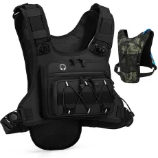 HYDRATION BACKPACK VEST - RUNNING & CYCLING CHEST PACK - LIGHTWEIGHT CHEST PACK FOR HIKING AND MARATHONS