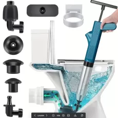 POWERFUL PNEUMATIC TOILET PLUNGER - HIGH PRESSURE DRAIN UNBLOCKER TOOL SET - TOILET SINK DRAIN CLEANER TOOL