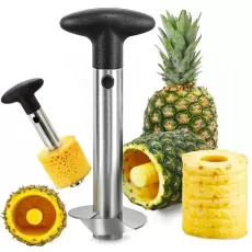 STAINLESS STEEL PINEAPPLE CUTTER - SPIRAL ROTARY PINEAPPLE SLICER - PINEAPPLE PEELER & CORE SEPARATOR