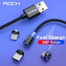 AST CHARGING USB C LED LIGHT PHONE 1M MAGNET CHARGER FOR IPHONE XIAOMI FAST CHARGE MAGNETIC CABLE TYPE C MICRO USB F