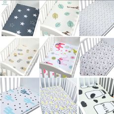 Cotton Crib Fitted Sheet Soft Breathable Baby Bed Mattress Cover