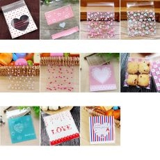LOVE CUTE PLASTIC TRANSPARENT CELLOPHANE CANDY COOKIE GIFT BAG FOR BISCUIT SNACK