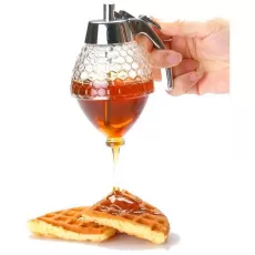 SQUEEZE BOTTLE HONEY JAR CONTAINER BEE DRIP DISPENSER KETTLE STORAGE POT STAND HOLDER JUICE SYRUP CUP