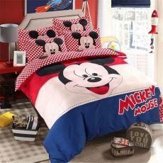 Red Blue Mickey Mouse Quilt Duvet Covers Full Size Bedding Set for Kids Room Children's Bed