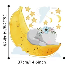BABY ELEPHANT  STARS MOON WALL STICKER DECALS ROOM WINDOW NURSERY DECOR HOME DECORATION
