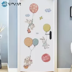 FLYING RABBIT CARTOON WALL STICKERS FOR BABY ROOMS DOOR DECORATION STICKERS CHILD ROOM DECOR