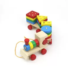 25PCS EDUCATIONAL PULL-ALONG TRAIN SET SHAPE SORTER COLOR SORTING STACKING GAME FOR KIDS