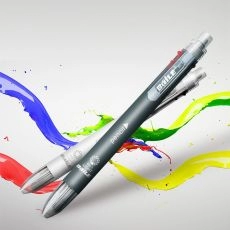 6 in 1 Multicolor Ballpoint Pen Include 5 Colors Ball Pen 1 Automatic Pencil Top Eraser for Marking Writing