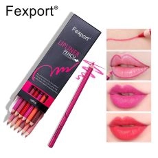 Fexport 6 Colors Smooth Nude Color Lip Pencils Matte Lipliner Pencil Lots Waterproof Makeup Lips Matte Lipstick Lip Liner Pen