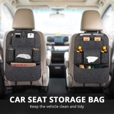 1pc Universal Car Back Seat Storage Bag Organizer Trunk Elastic Felt Storage Bag