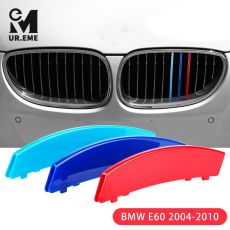 3pcs Car Front Grille Trim Strips Cover Motorsport Stickers For BMW E60 Series