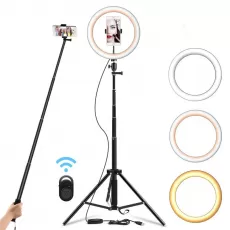 9" SELFIE RING LIGHT DIMMABLE TRIPOD STAND CELL PHONE HOLDER MINI LED CAMERA RINGLIGHT