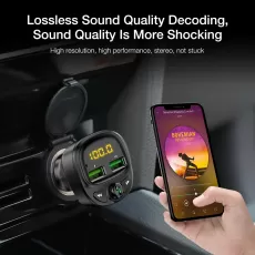 USB CAR CHARGER FOR PHONE BLUETOOTH WIRELESS FM TRANSMITTER MP3 PLAYER DUAL USB CHARGER