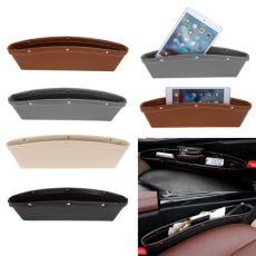 1pcs Car Slit Box Organizer PU Leather Catch Catcher Caddy Car Seat Gap Pocket Storage