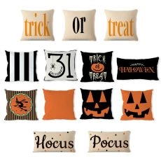 Pumpkin Witch Trick or Treat Pillowcase Decoration Linen Pillow Hug Pillowcase Halloween Home Decoration
