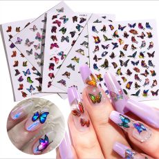 1Sheet Laser Color Butterfly Nail Art Stickers